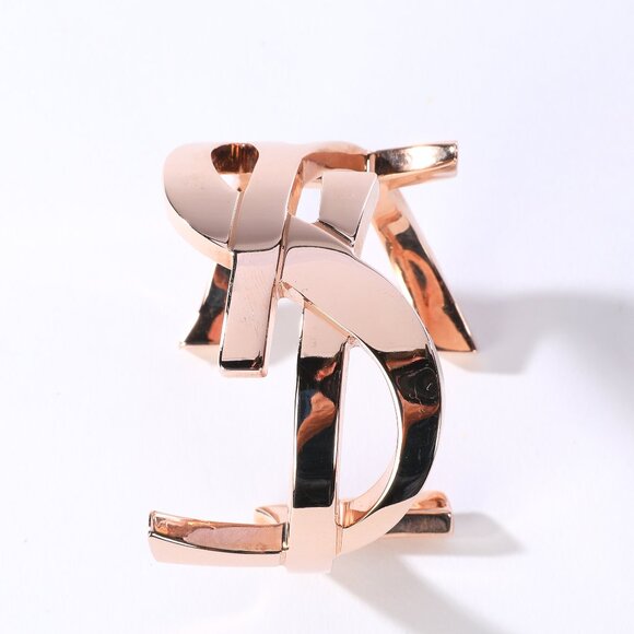 Saint Laurent Rose Gold Signature YSL Monogram Cuff Bracelet - Picture 5 of 6